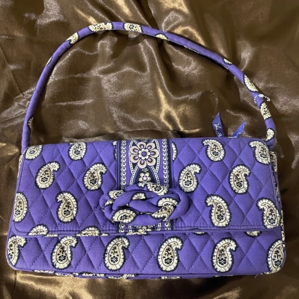 Vera Bradley Purple‎ Paisley Clutch / Shoulder Bag